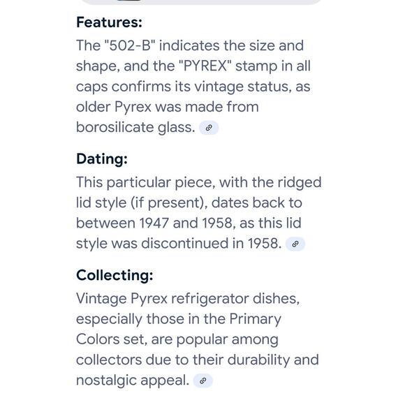 Vintage PYREX Primary Blue Fridge 2 Containers ONE Lid 502-B 40s 50s Mid Century - Picture 15 of 16